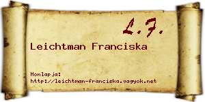 Leichtman Franciska névjegykártya